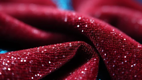 Luxurious Red Velvet Fabric Close-Up