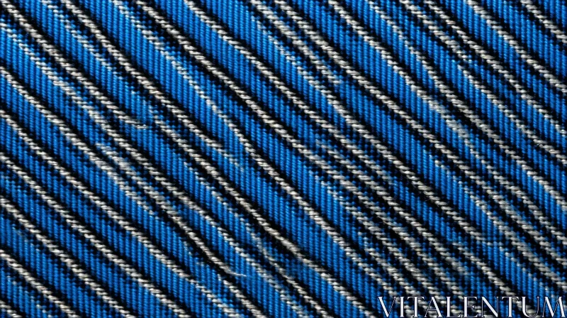Blue and White Striped Fabric Texture AI Image