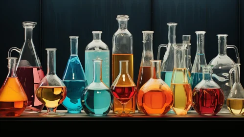 Colorful Laboratory Glassware Display