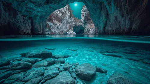 Crystal Clear River Cave Landscape