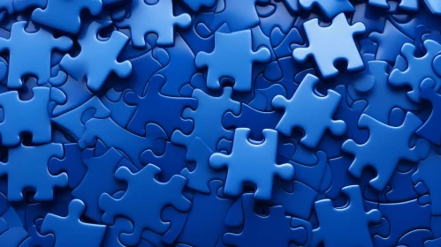 Blue Puzzle Pieces Background | 3D Illustration