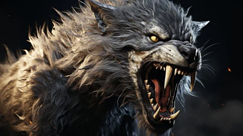 Fierce Werewolf Digital Painting