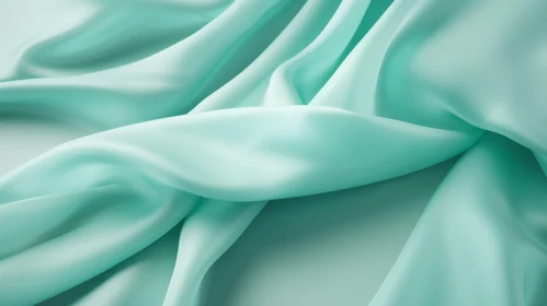 Mint Green Silk Fabric Texture Close-Up