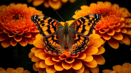 Beautiful Butterfly on Orange Flower