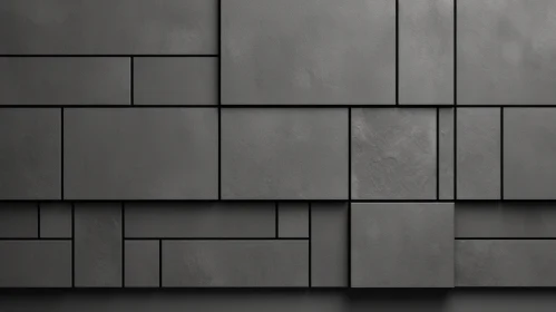 Dark Gray Slate Wall 3D Rendering - Contemporary Texture Design