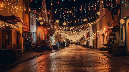 Enchanting Christmas Street in European City
