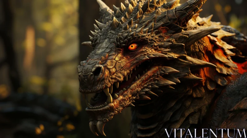 Majestic Dragon Profile - Digital Art AI Image