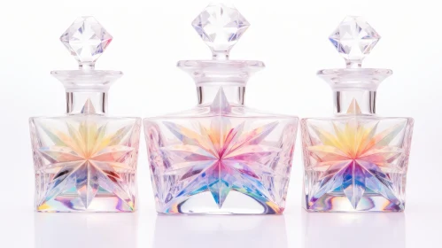 Glass Perfume Bottles with Diamond Stoppers