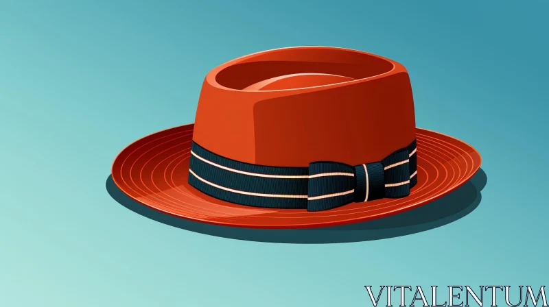 Red Hat with Black Band Vector Illustration AI Image