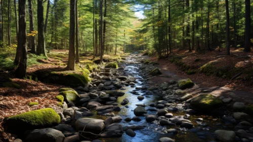 Tranquil Forest River Landscape