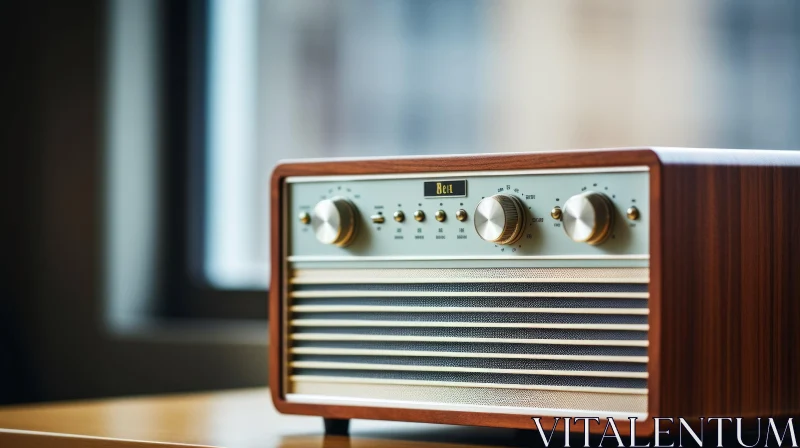 Vintage Wooden Radio | Retro Technology Art AI Image