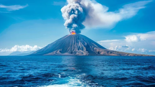 Impressive Volcanic Eruption on Small Island