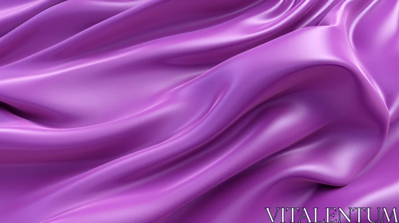Luxurious Purple Silk Fabric with Soft Pleats AI Image