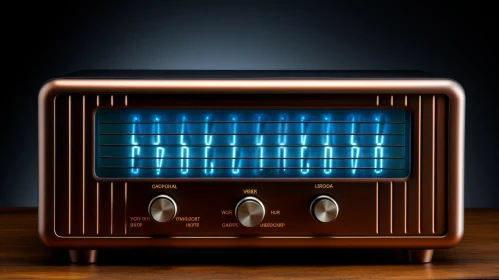 Retro-Futuristic Radio with Blue Light Display