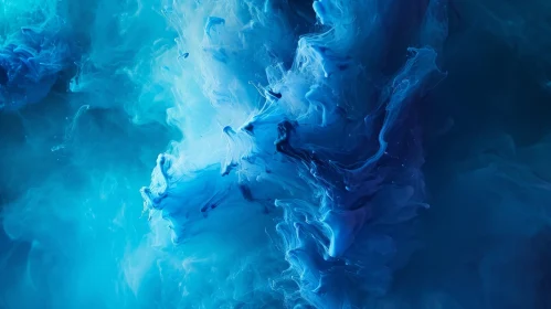Blue and White Abstract Acrylic Painting