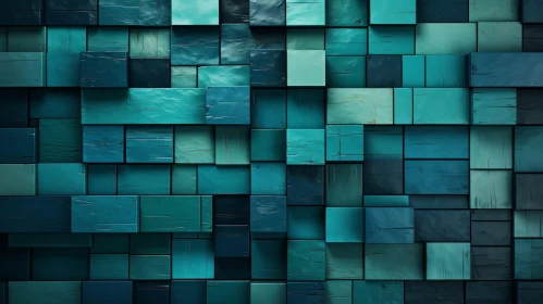Blue Wooden Wall Texture - 3D Rendering