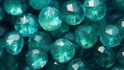 Exquisite Blue-Green Gemstones on Dark Background