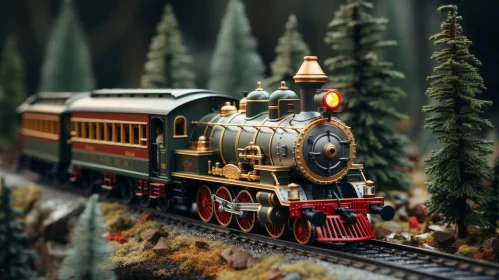 Vintage Steam Locomotive in Natural Setting