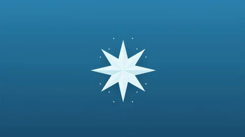 White Star on Blue Background Vector Illustration