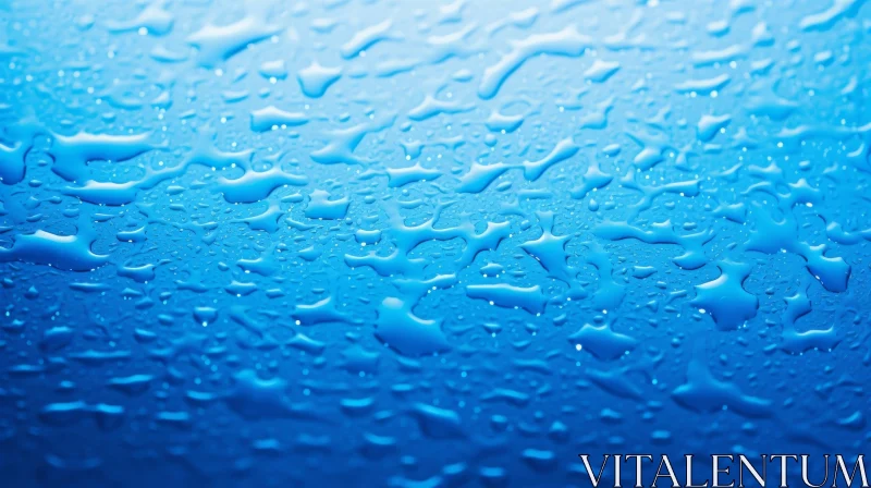 Blue Water Drops on Light Background AI Image