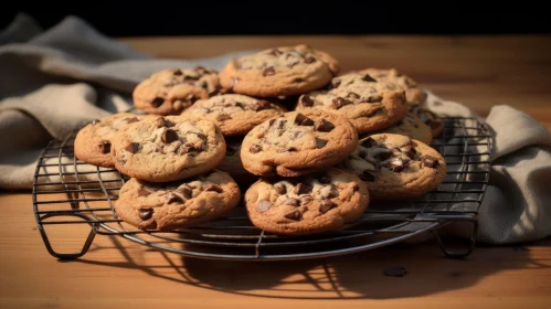 Delicious Chocolate Chip Cookies on Wire Rack