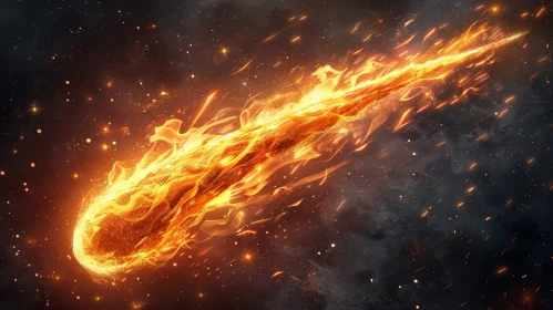 Fiery Comet in Space - Stunning Cosmic Image