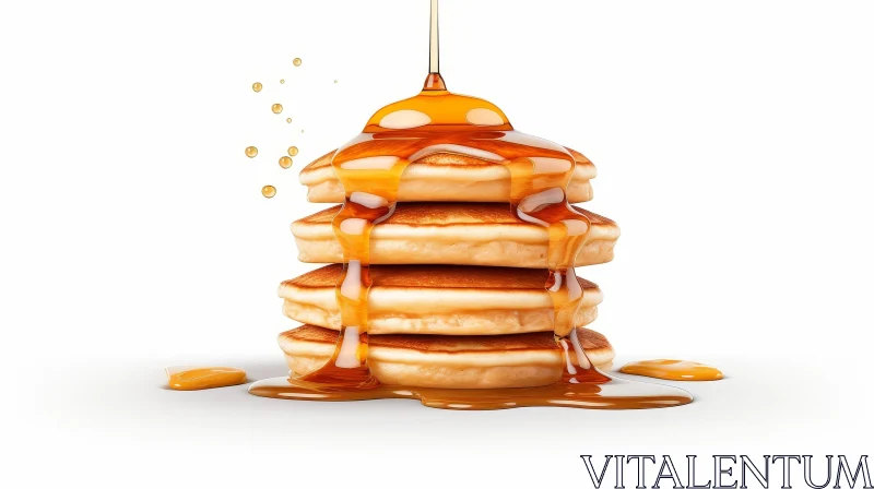 AI ART Delicious Stack of Pancakes with Maple Syrup
