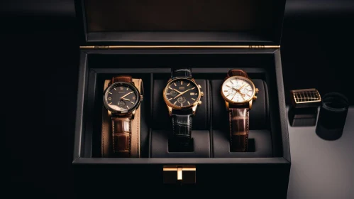 Luxury Gold Watches in Black Box
