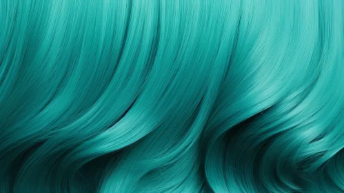 Turquoise Hair Waves - Beauty Close-Up