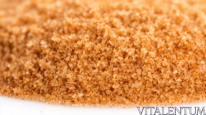 Brown Sugar Crystals Texture on White Background AI Image