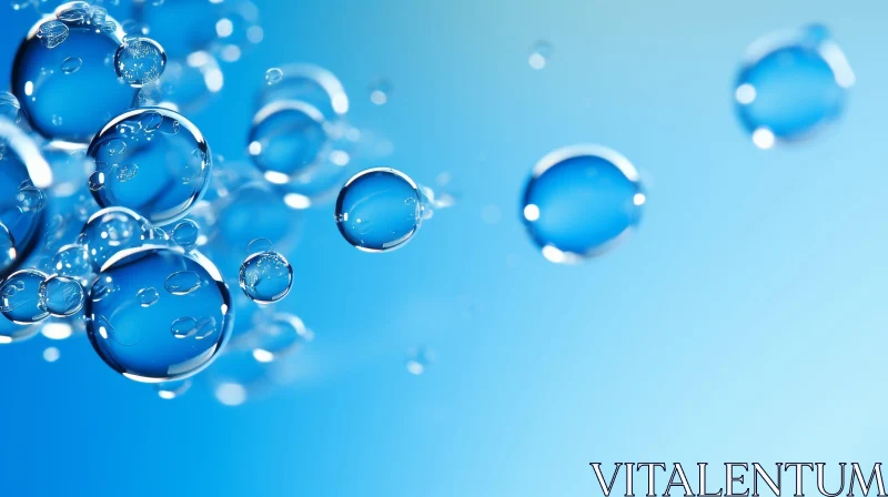 Tranquil Bubbles in Blue Water AI Image