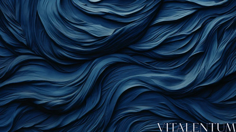 Blue Wavy Pattern Background AI Image