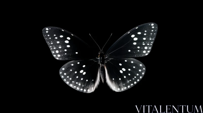 Intriguing Black and White Butterfly Photo AI Image