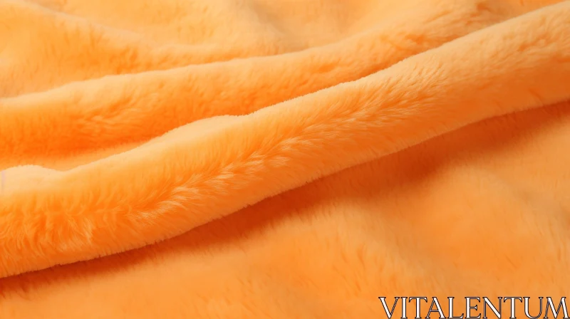 AI ART Soft and Fluffy Orange Faux Fur Fabric Close-Up