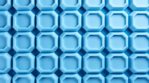 Blue Octagon Geometric 3D Pattern Design