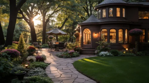 Enchanting Wooden House with Lush Garden