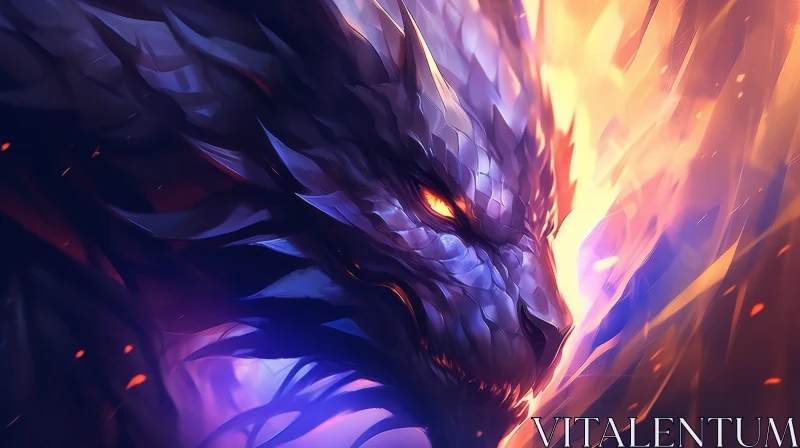 Black Dragon Digital Painting - Fantasy Artwork AI Image
