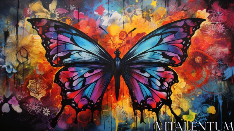 AI ART Colorful Butterfly Wings Painting - Nature Theme