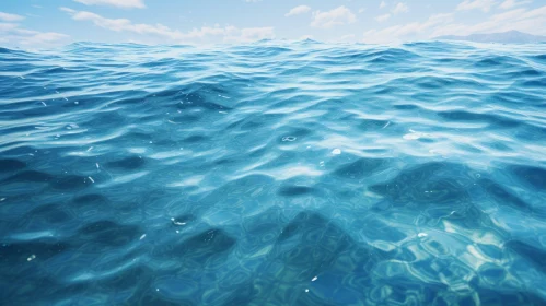 Crystal Clear Blue Seascape with Gentle Waves