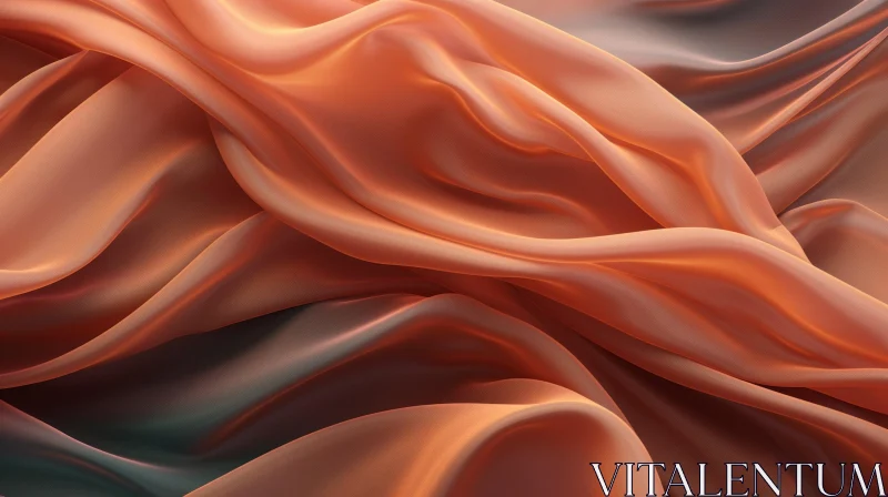 AI ART Elegant Orange Silk Fabric - Soft and Smooth Texture