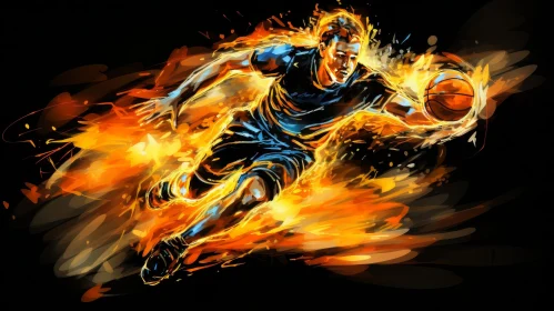 Energetic Basketball Player in Action