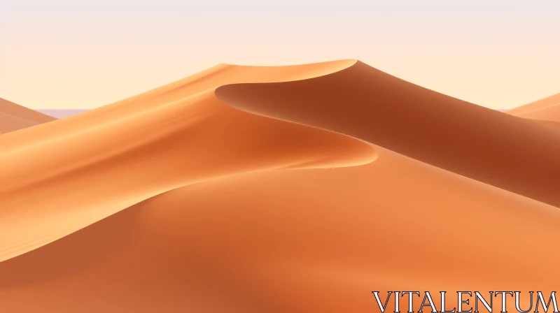 Golden Sand Dune Desert Landscape AI Image