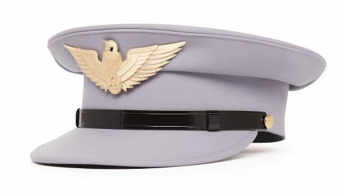 Gray Pilot's Cap with Gold Eagle Emblem - Fashion Statement