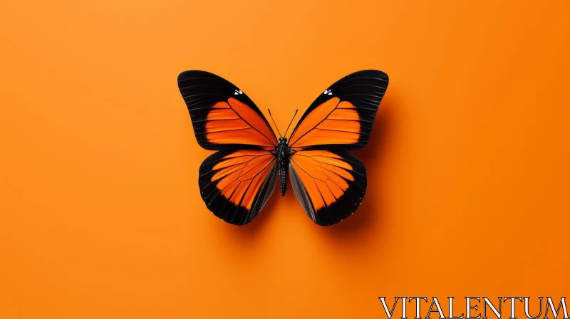 AI ART Orange Butterfly Wings Spread Open