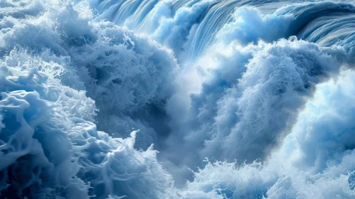 Powerful Wave Crashing Against Rocky Coast