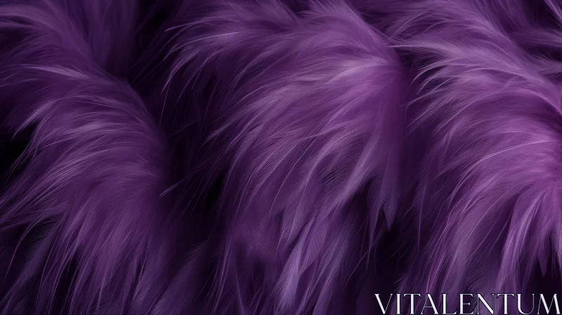 Purple Fluffy Feathers Texture Background AI Image