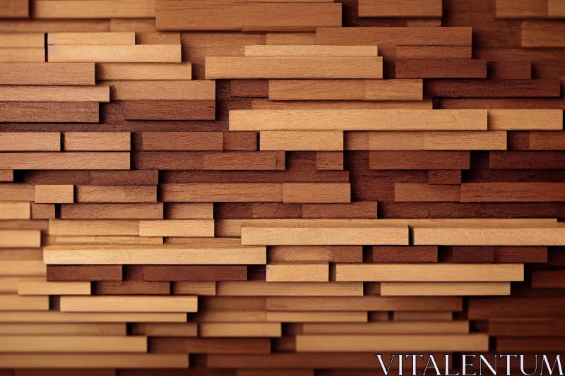 Wooden Blocks Wall Art: Multilayered Abstraction in Organic Material AI Image