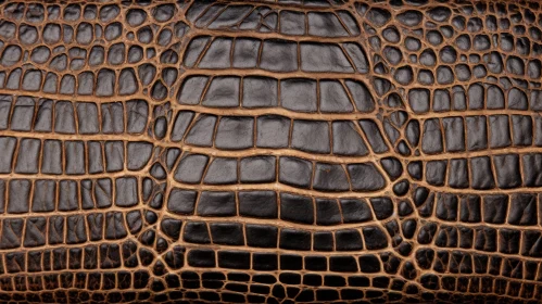 Brown Crocodile Leather Close-Up Texture