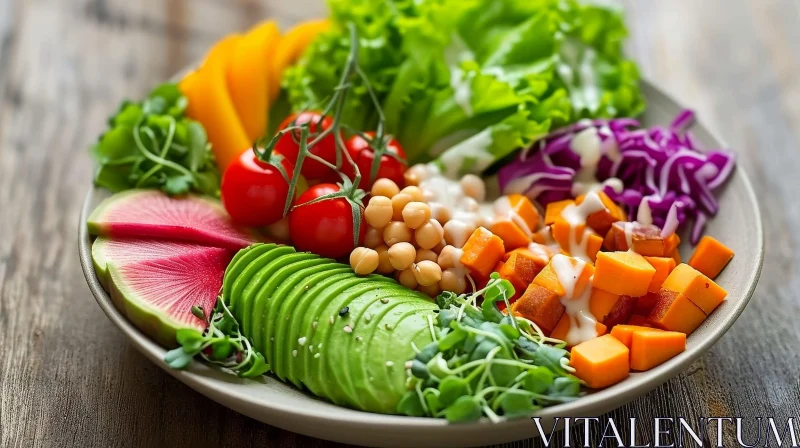 Colorful and Fresh Vegetable Bowl - Healthy Eating AI Image