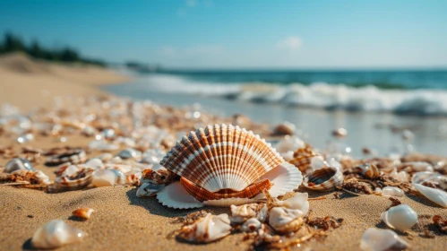 Seashell Close-up on Beach